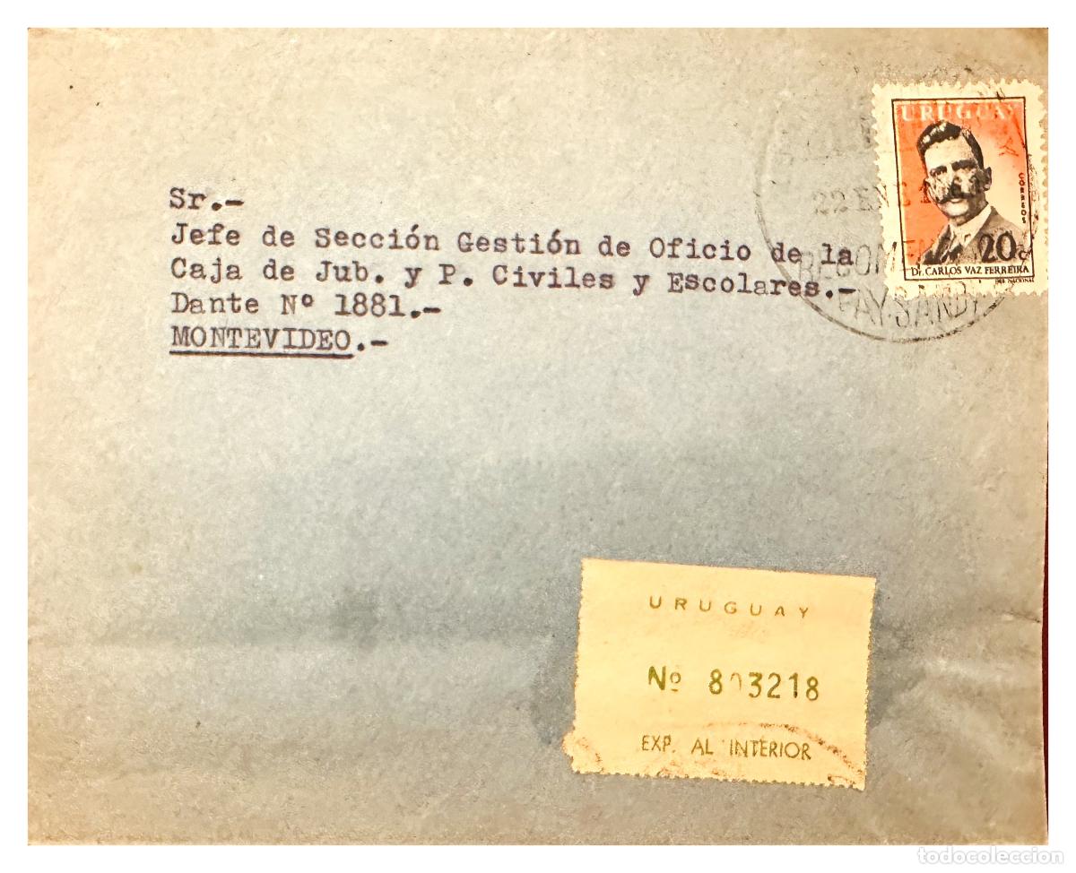 Timbres: CMI) 1940. URUGUAY. SINGLE PORTRAIT OF CARLOS VAZ FERREIRA DOMESTIC MAIL XF