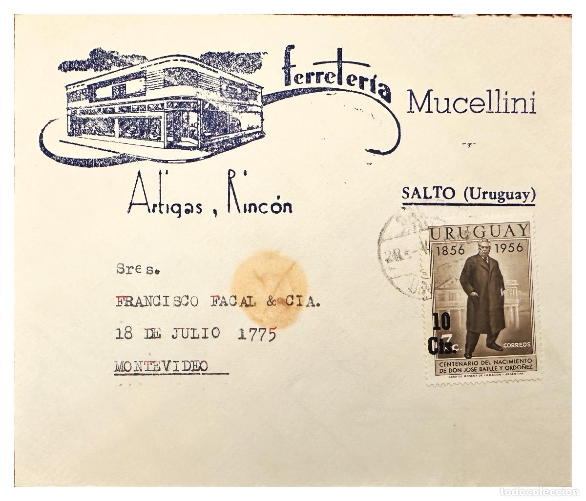 Timbres: CMI) 1956. URUGUAY. FULL BODY PORTRAIT OF JOSE BATLLE Y ORDO&Ntilde;EZ DOMESTIC MAIL XF