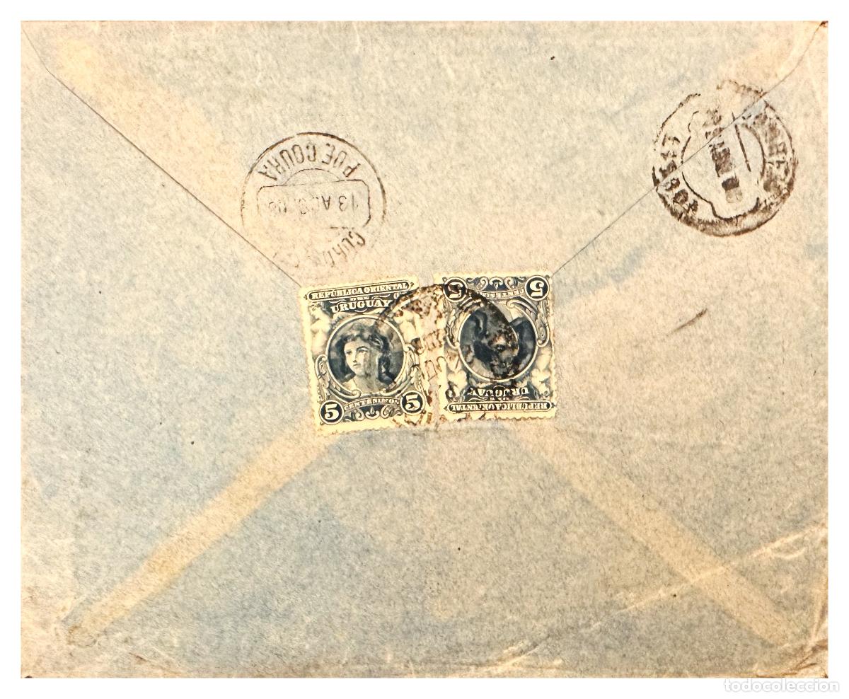 Francobolli: CMI) 1924. URUGUAY. PAIR OF NATIONAL ALLEGORICAL FIGURES SHIPPED TO PORTUGAL XF