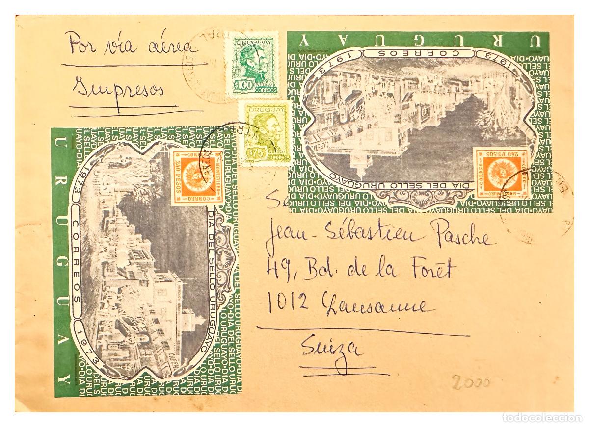 Francobolli: CMI) 1973. URUGUAY. CLASSIC URBAN CITY VIEW IN GREEN. SHIPPED TO SWITZERLAND. XF