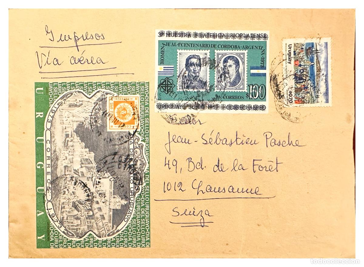 Timbres: CMI) 1973. URUGUAY. CLASSIC URBAN CITY VIEW IN GREEN SHIPPED TO SWITZERLAND XF