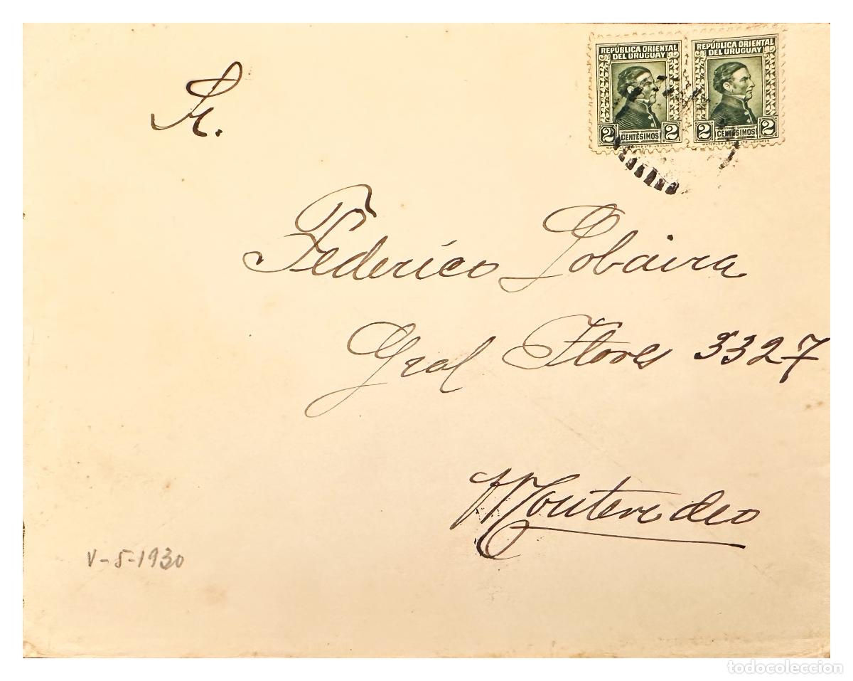 Timbres: CMI) 1930. URUGUAY. PAIR OF ALLEGORICAL FIGURE PORTRAITS IN GREEN DOMESTIC XF