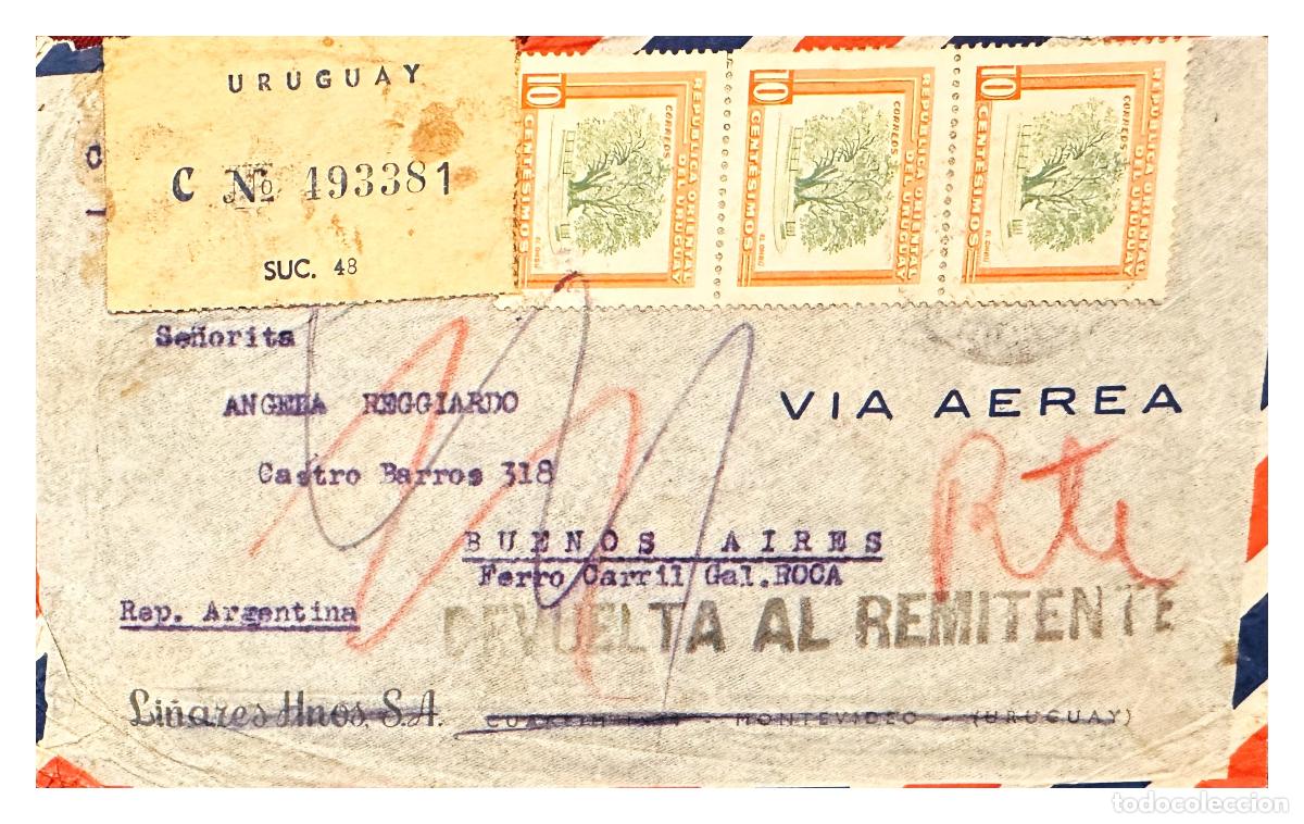 Timbres: CMI) 1930. URUGUAY. EL OMBU TREE PORTRAIT IN TRIPLE ISSUE SHIPPED TO ARGENTINA XF