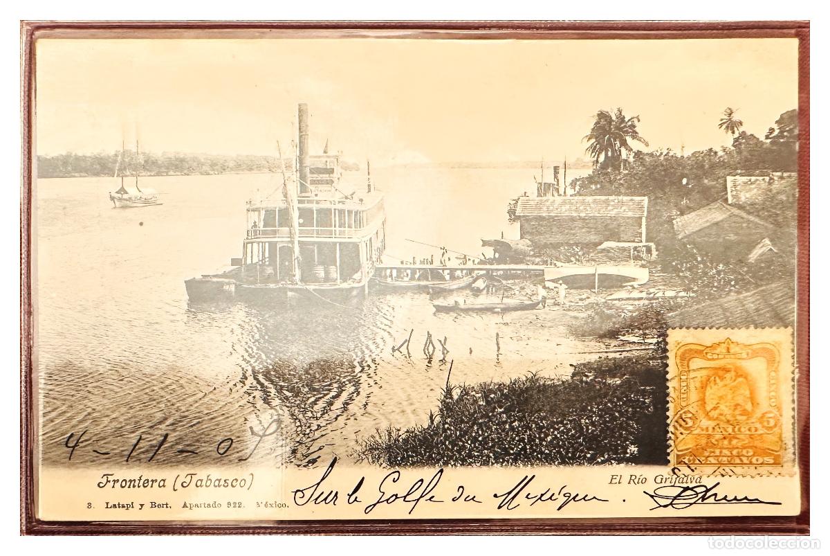 Timbres: CMI) 1909. MEXICO. POSTCARD. GRIJALVA RIVER IN TABASCO SCENE ILLUSTRATION XF