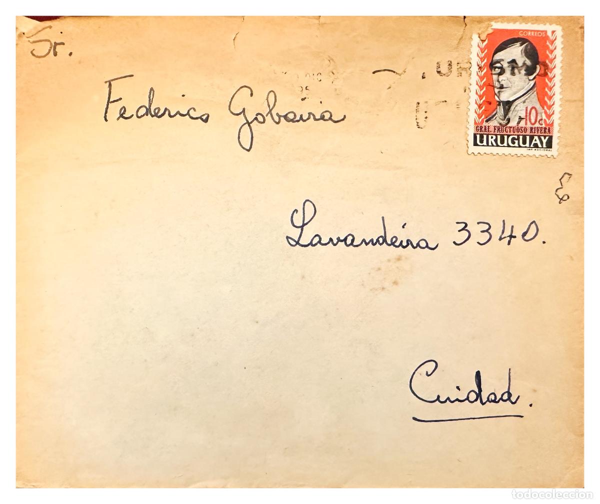 Timbres: CMI) 1940. URUGUAY. SINGLE PORTRAIT OF FRUCTUOSO RIVERA DOMESTIC MAIL XF