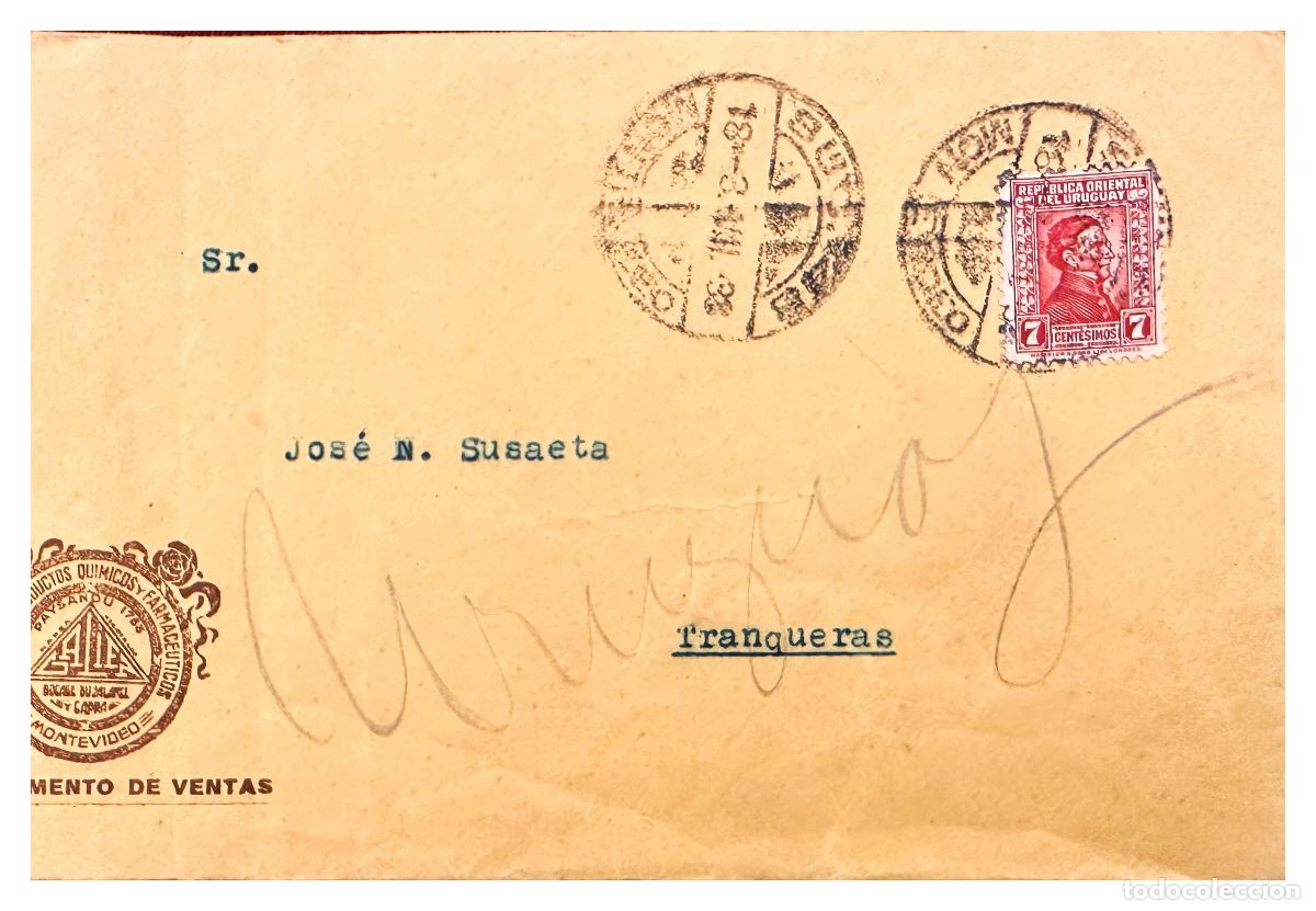 Stamps: CMI) 1938. URUGUAY. PORTRAIT OF SUAREZ WITH POSTMARKS. DOMESTIC XF