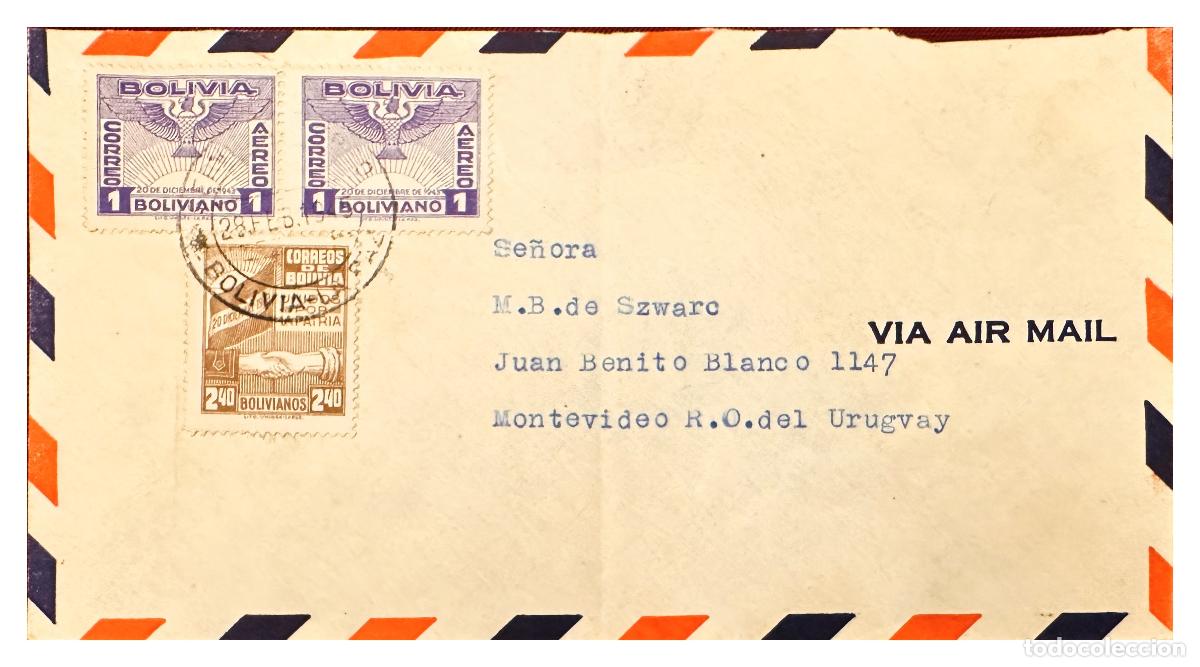 Stamps: CMI) 1945. BOLIVIA. EMBAJADA DE LA PATRIA SHAKING HANDS ISSUE TO URUGUAY XF