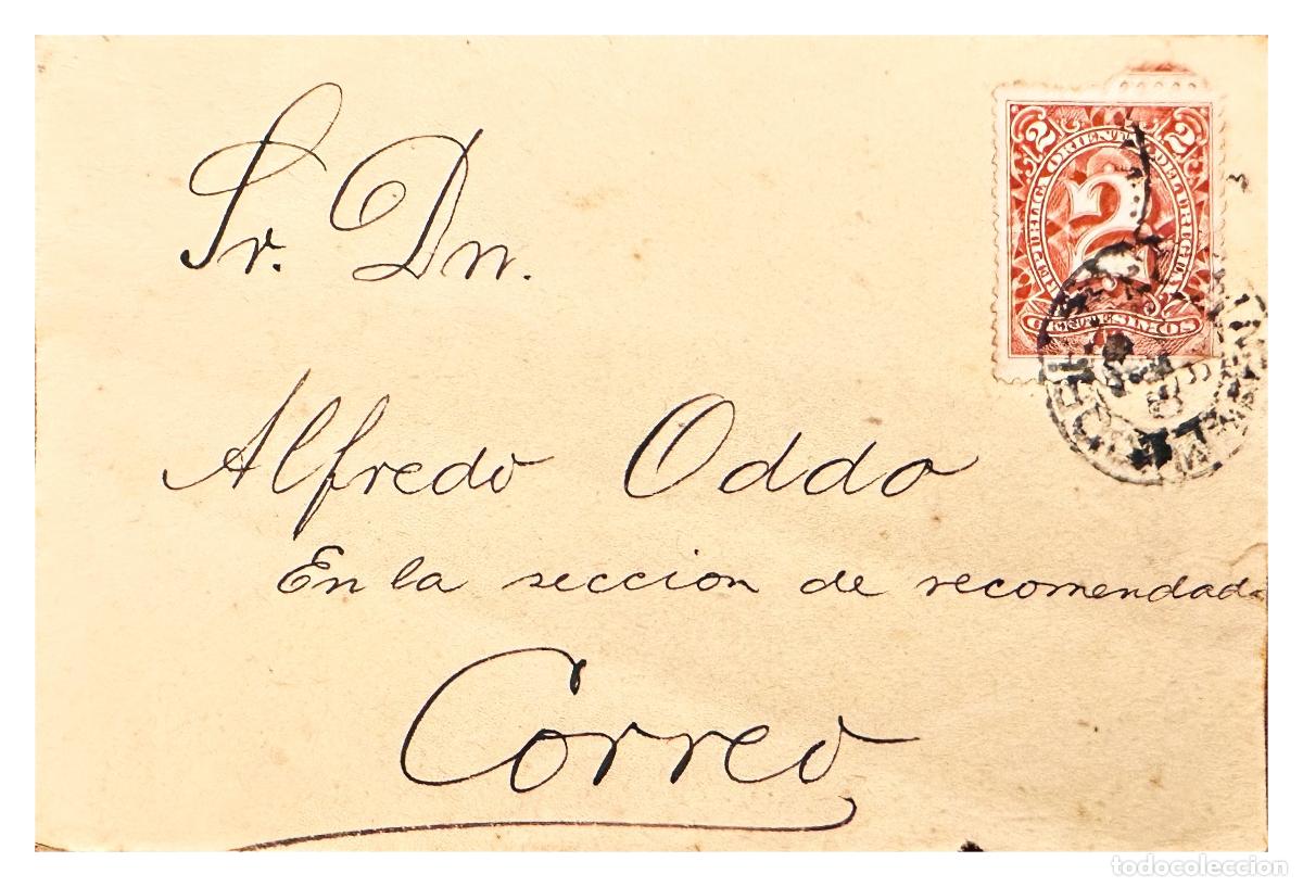 Stamps: CMI) 1915 URUGUAY NUMERAL TWO REPRODUCTION IN ORNATE BACKGROUND DOMESTIC XF