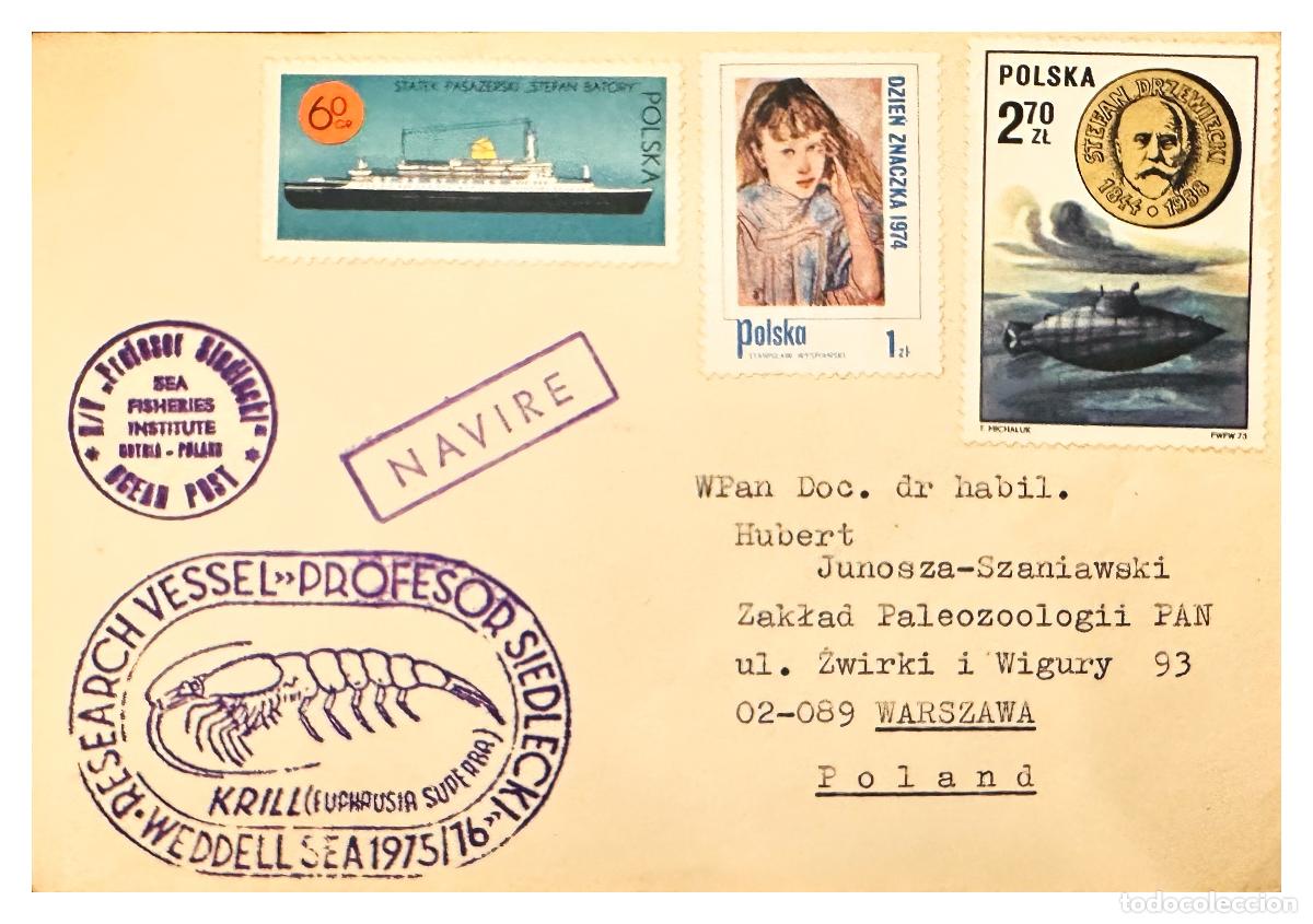 Stamps: CMI) 1974. POLAND. STEFAN BATORY PASSENGER SHIP AND SUBMARINE TO POLAND XF