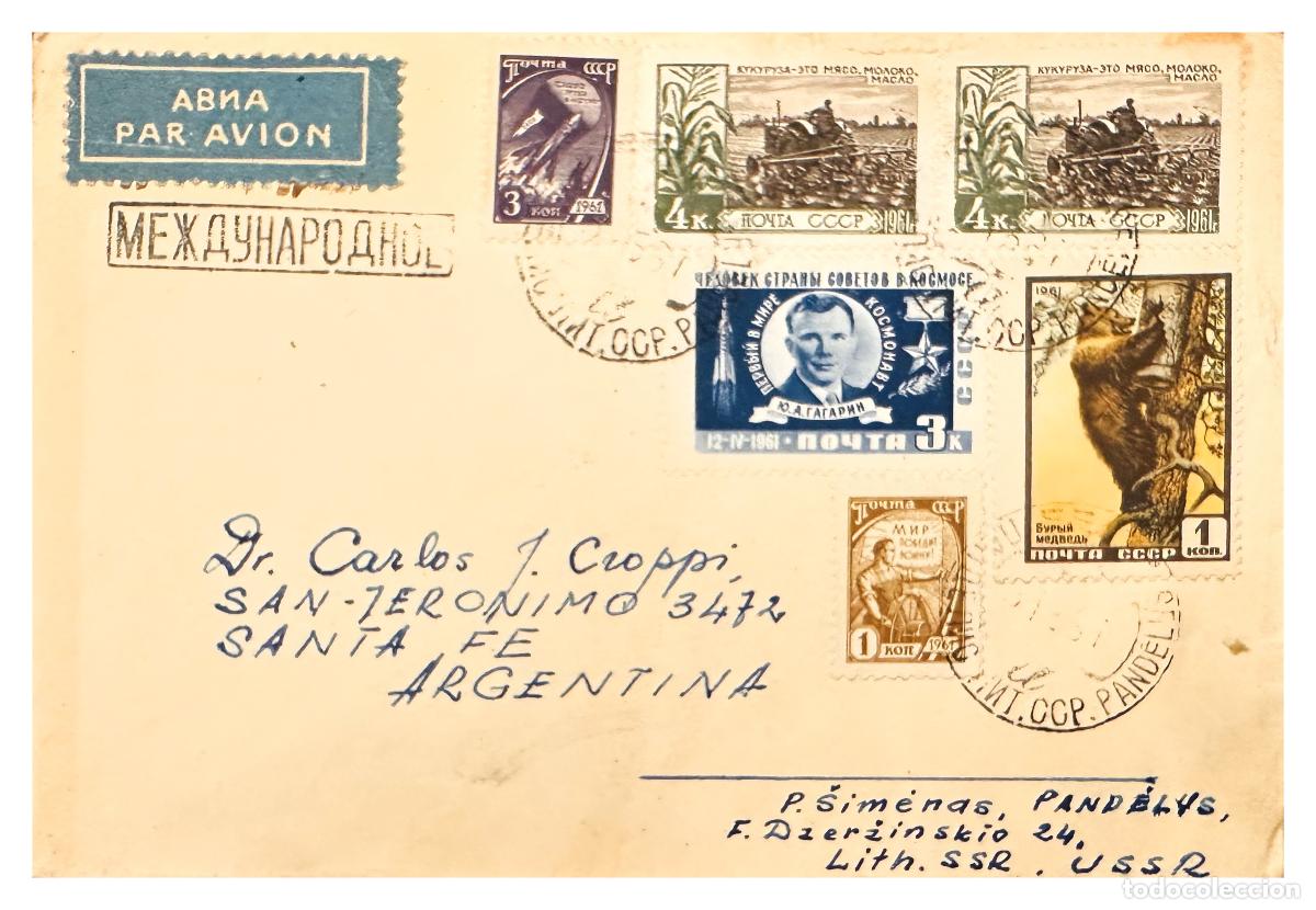 Stamps: CMI) 1961. USSR. YURI GAGARIN PORTRAIT AND BROWN BEAR FAUNA TO ARGENTINA XF