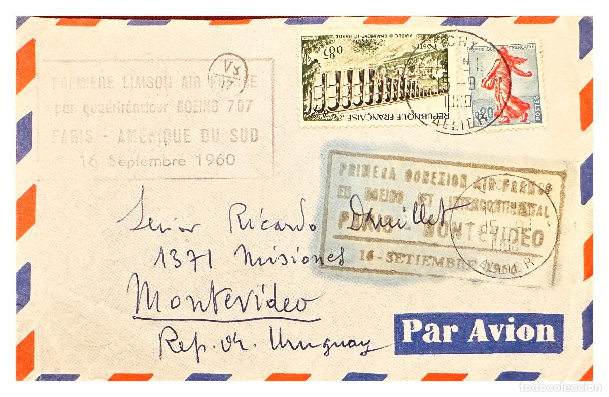Francobolli: CMI) 1960. FRANCE. CHAUMONT VIADUCT VIEW AND REPUBLIC SHIPPED TO URUGUAY XF