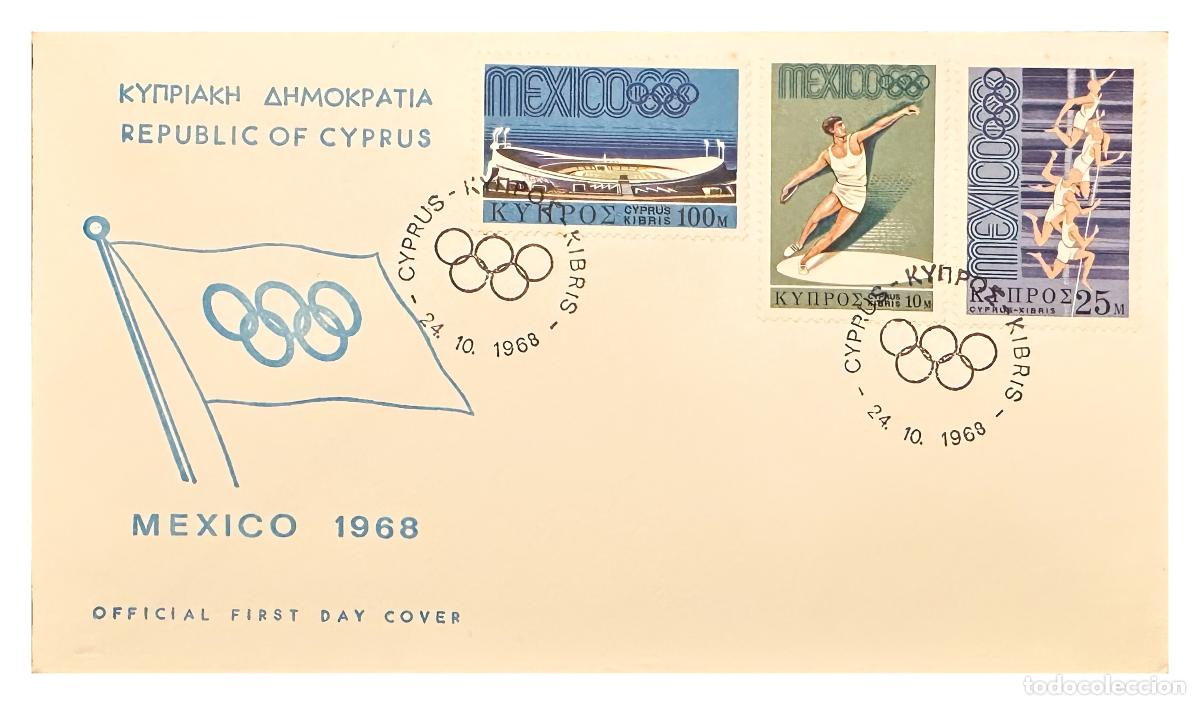 Francobolli: CMI) 1968. CYPRUS. FDC. ATHLETES OF MEXICO OLYMPIC GAMES DOMESTIC MAIL XF