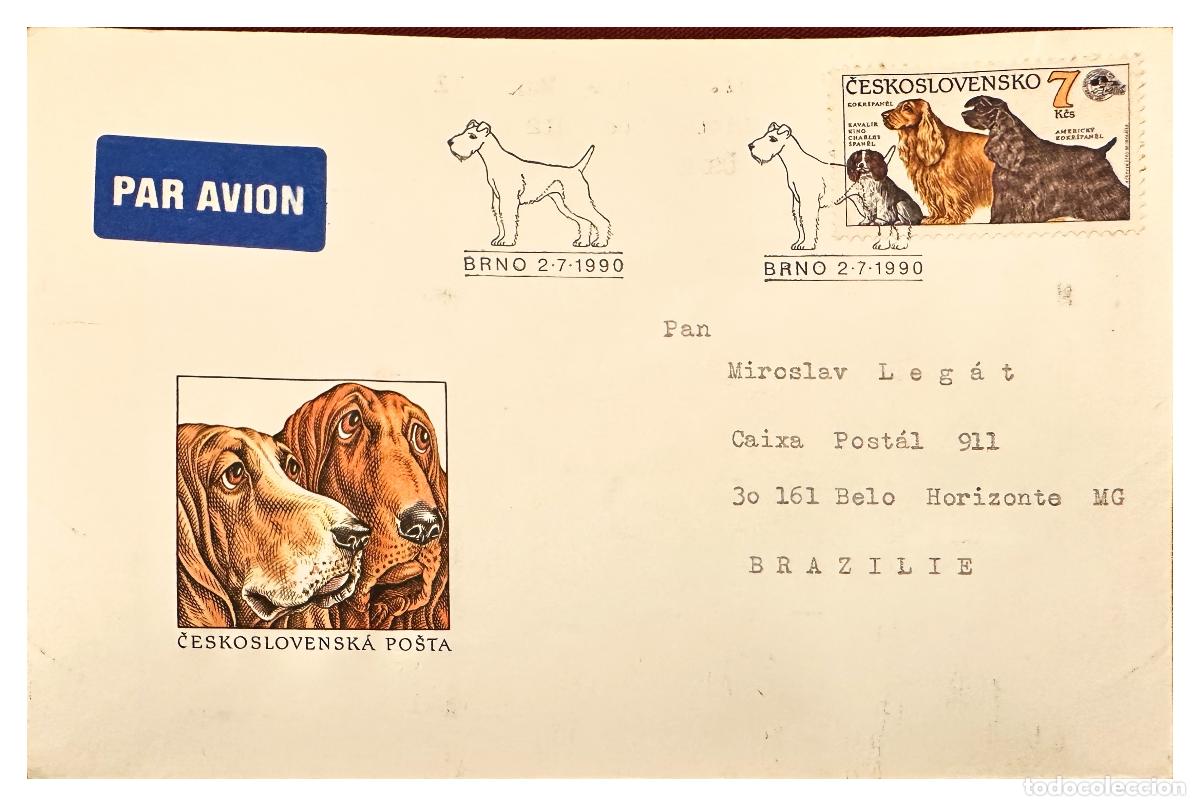 Briefmarken: CMI) 1990. CZECHOSLOVAKIA. FAUNA OF COCKER SPANIEL BREED DOGS TO BRAZIL XF