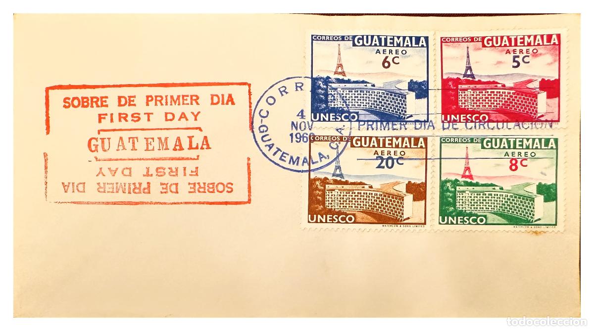 Briefmarken: CMI) 1960. GUATEMALA. FDC. UNESCO HEADQUARTERS BUILDINGS IN PARLET DOMESTIC XF