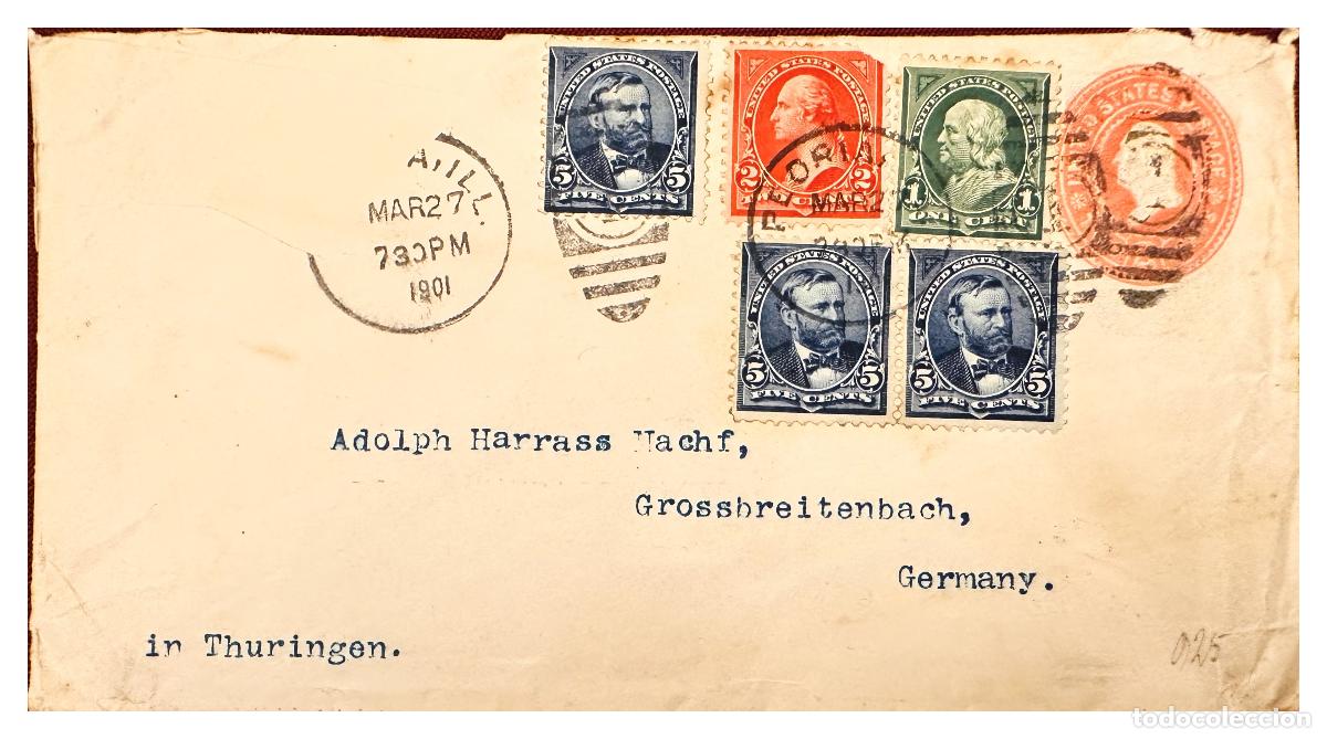Sellos: CMI) 1901. USA. HISTORICAL FIGURES PORTRAITS SERIES SHIPPED TO GERMANY XF