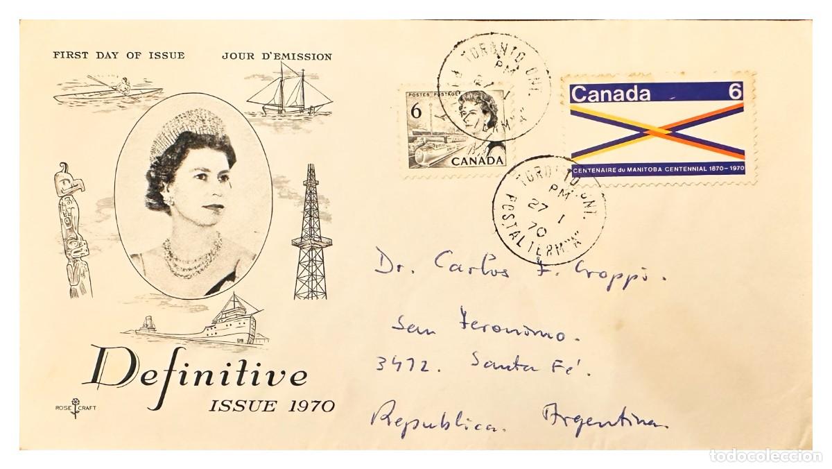 Stamps: CMI) 1970. CANADA. FDC. BOX WITH GEOMETRIC DESIGN SHIPPED TO ARGENTINA XF