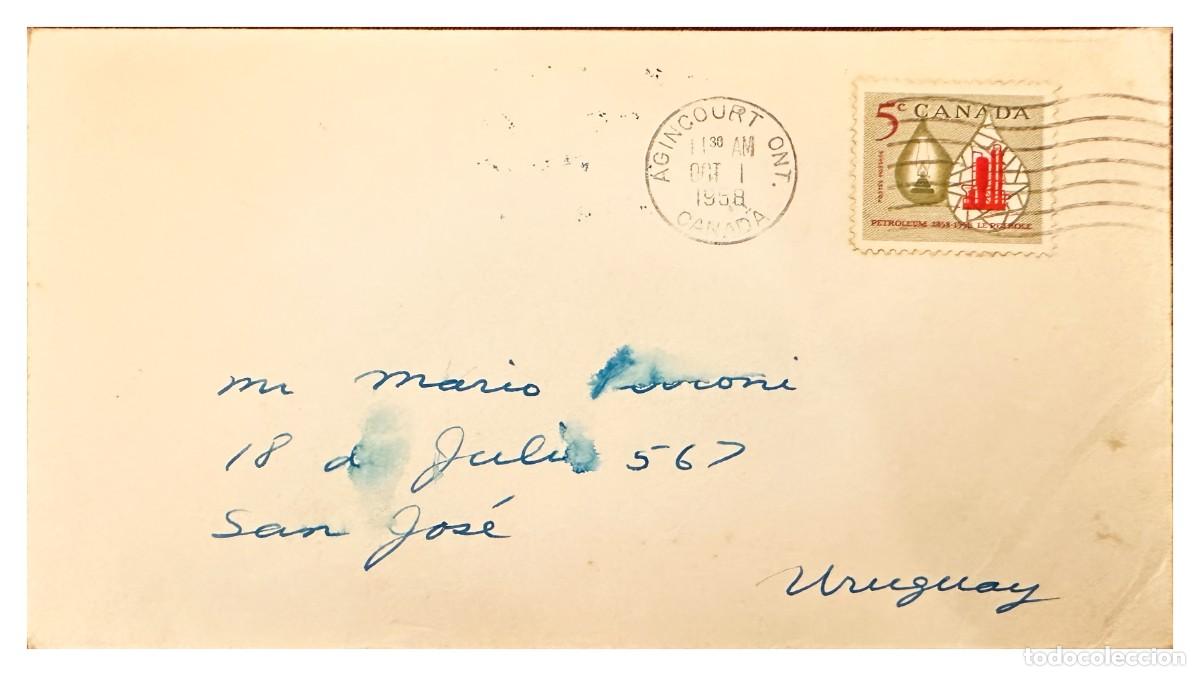 Stamps: CMI) 1958. CANADA. PETROLEUM BUILDING AND REFINERY SHIPPED TO URUGUAY XF