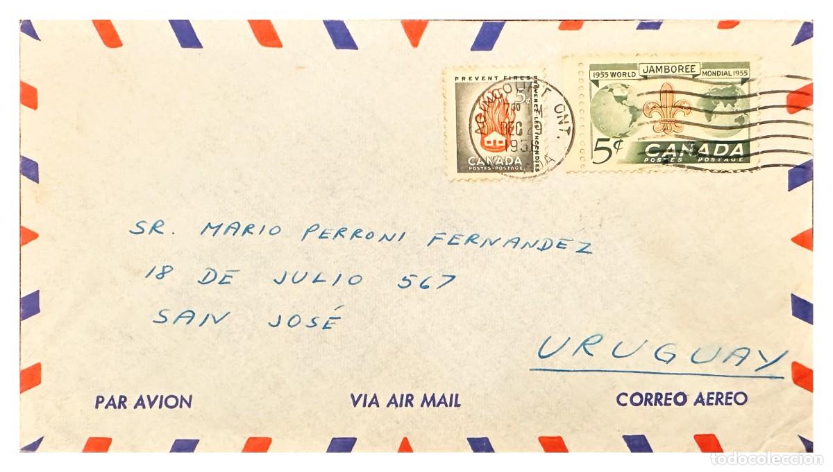 Stamps: CMI) 1955. CANADA. WORLD JAMBOREE LOGOTYPE SHIPPED TO URUGUAY XF