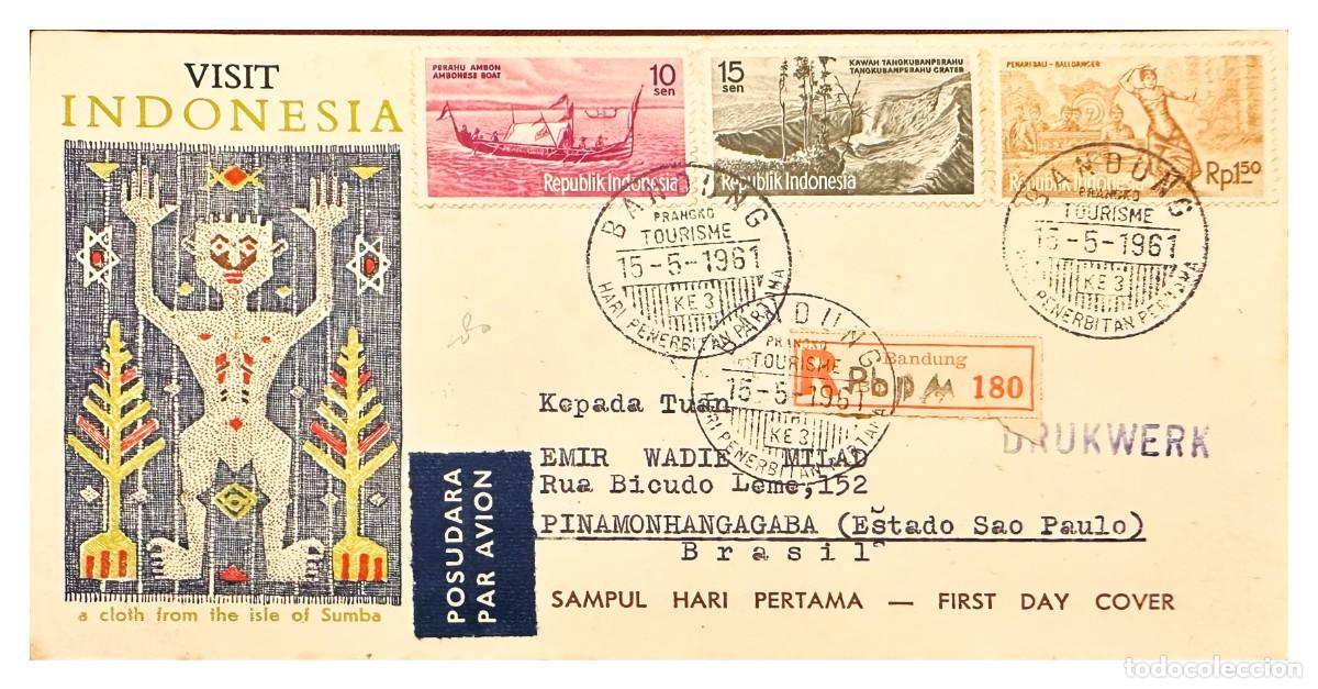 Stamps: CMI) 1961. INDONESIA. FDC. SPORTS TOURISM SCENES ISSUE SHIPPED TO BRAZIL. XF