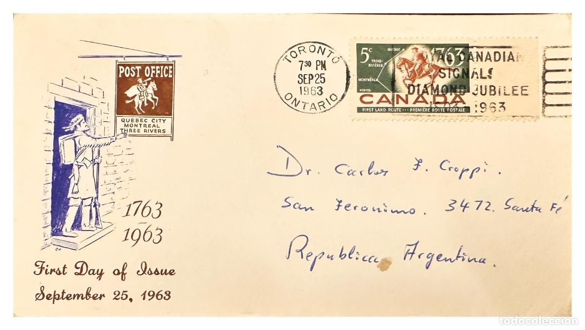 Stamps: CMI) 1963. CANADA. FDC. MAIL HORSEBACK RIDER SHIPPED TO ARGENTINA XF