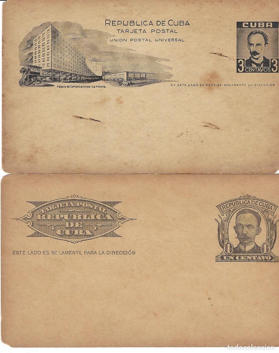 Francobolli: CUBA - DOS TARJETAS POSTALES ANTIGUAS - 1 Y 3 CENTAVOS