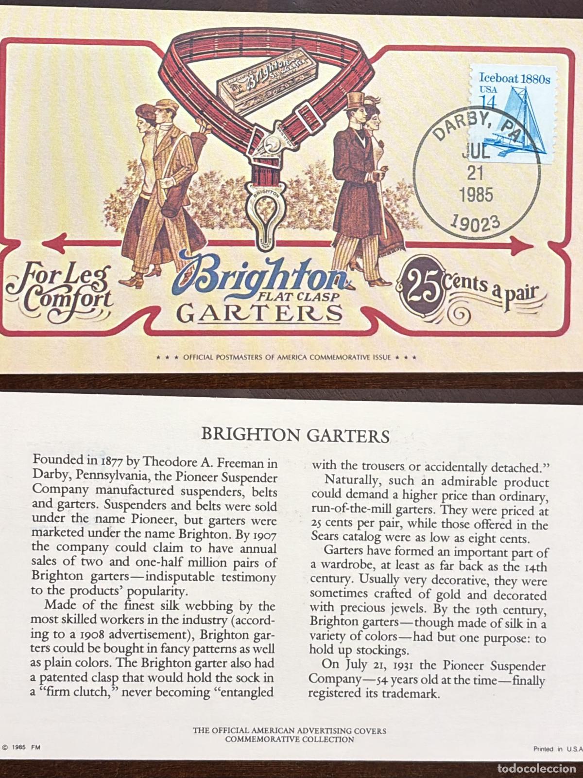 Stamps: CMI) 1985 USA ICEBOAT BRIGHTON GARTERS FDC FYV XF