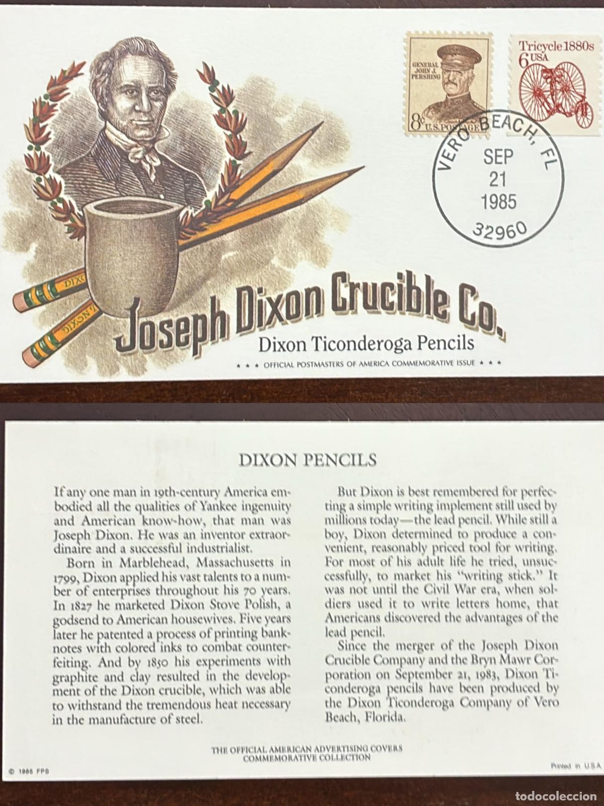 Francobolli: CMI) 1985 USA GENERAL PERSHING AND TRICYCLE DIXON PENCILS FDC FYV XF