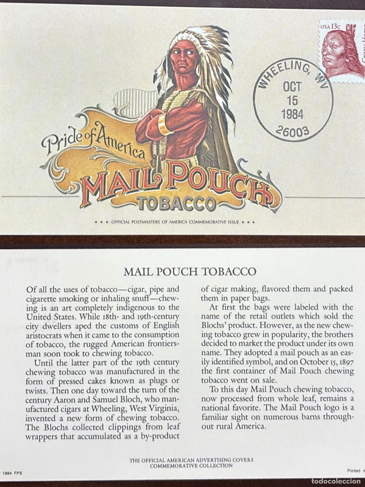 Francobolli: CMI) 1984 USA CRAZY HORSE MAIL POUCH TOBACCO FDC FYV XF