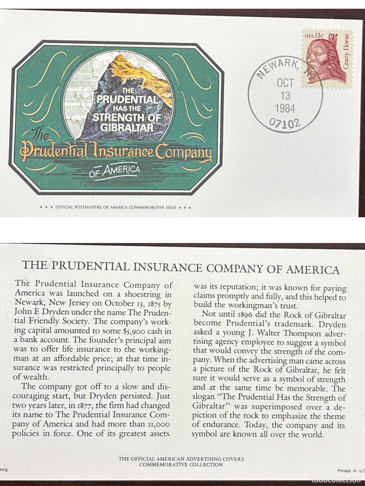 Francobolli: CMI) 1984 USA CRAZY HORSE PRUDENTIAL INSURANCE FDC FYV XF