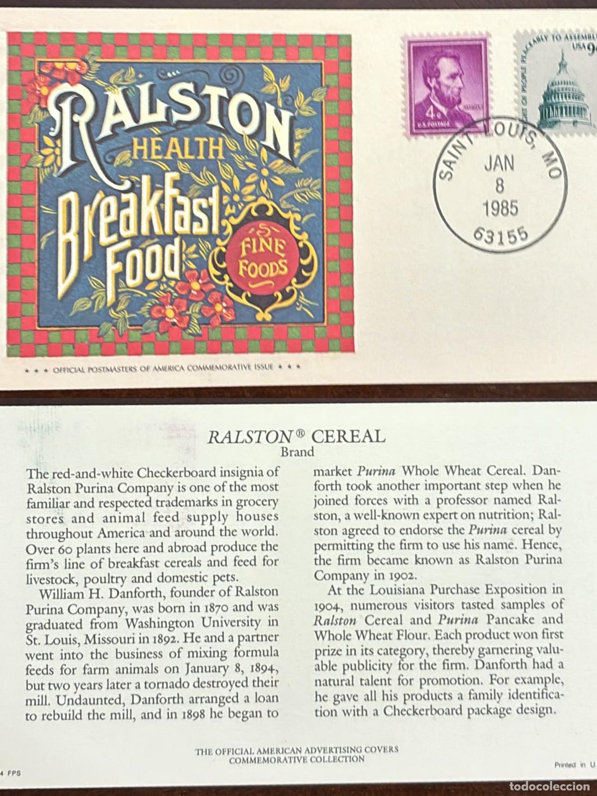 Francobolli: CMI) 1985 USA ABRAHAM LINCOLN AND PEACEABLE ASSEMBLY RALSTON CEREAL FDC FYV XF