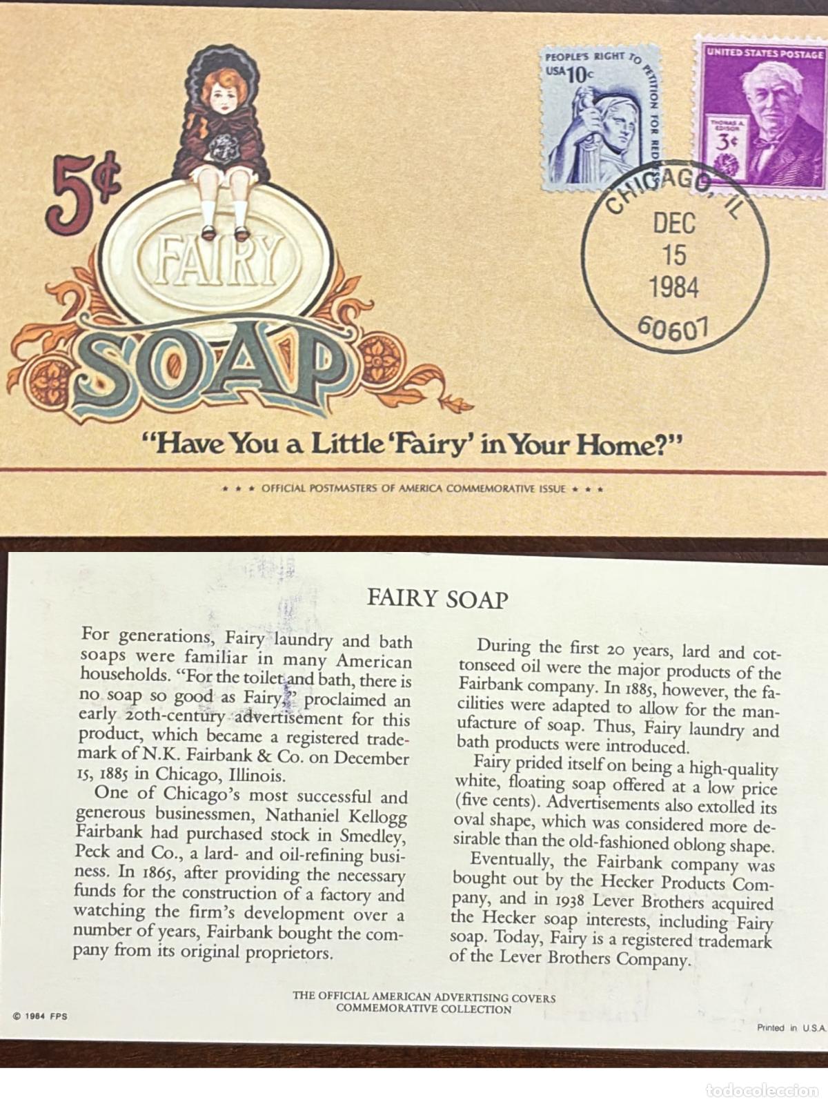 Francobolli: CMI) 1984 USA THOMAS EDISON AND RIGHT TO PETITION FAIRY SOAP FDC FYV XF