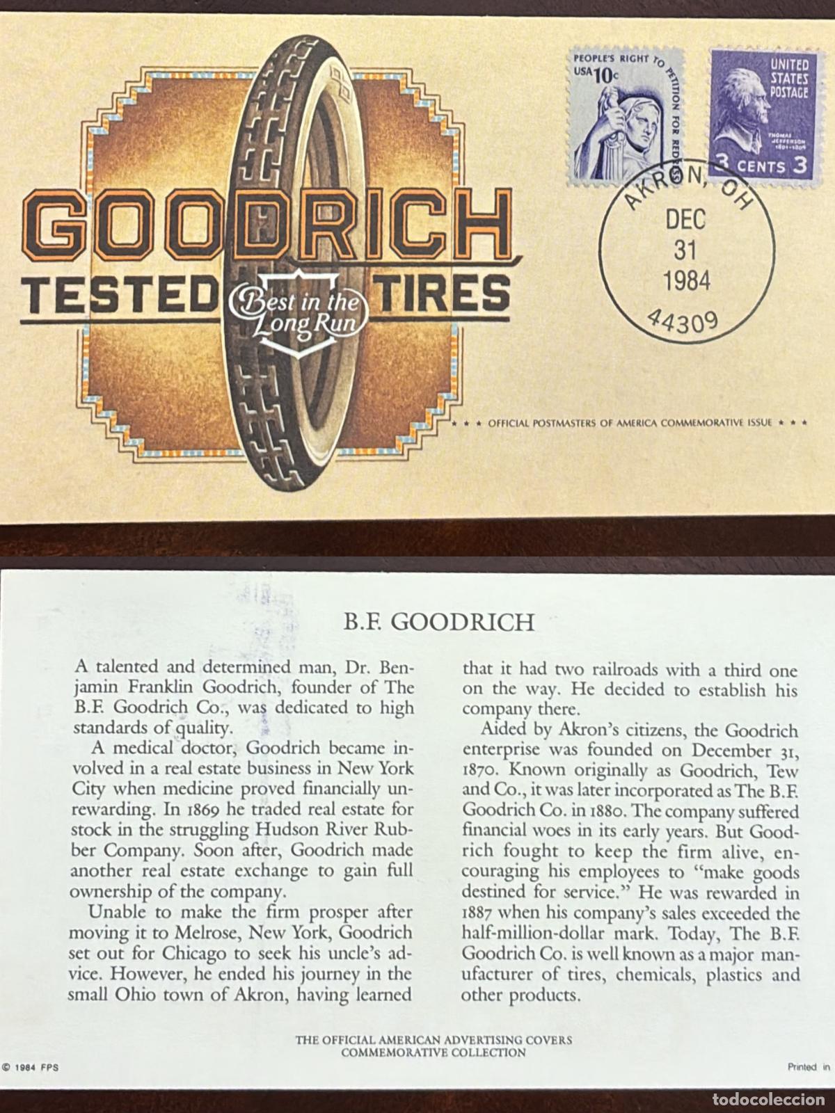 Francobolli: CMI) 1984 USA THOMAS JEFFERSON AND RIGHT TO PETITION GOODRICH TIRES FDC FYV XF
