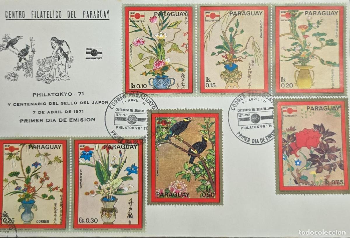 Francobolli: CMI) 1971 PARAGUAY JAPANESE FLOWER ARRANGEMENTS AND BIRDS PHILATOKYO FDC XF