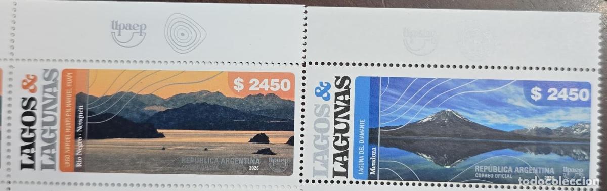 Francobolli: CMI) 2026 ARGENTINA NAHUEL HUAPI LAKE AND DIAMANTE LAGOON UPAEP XF