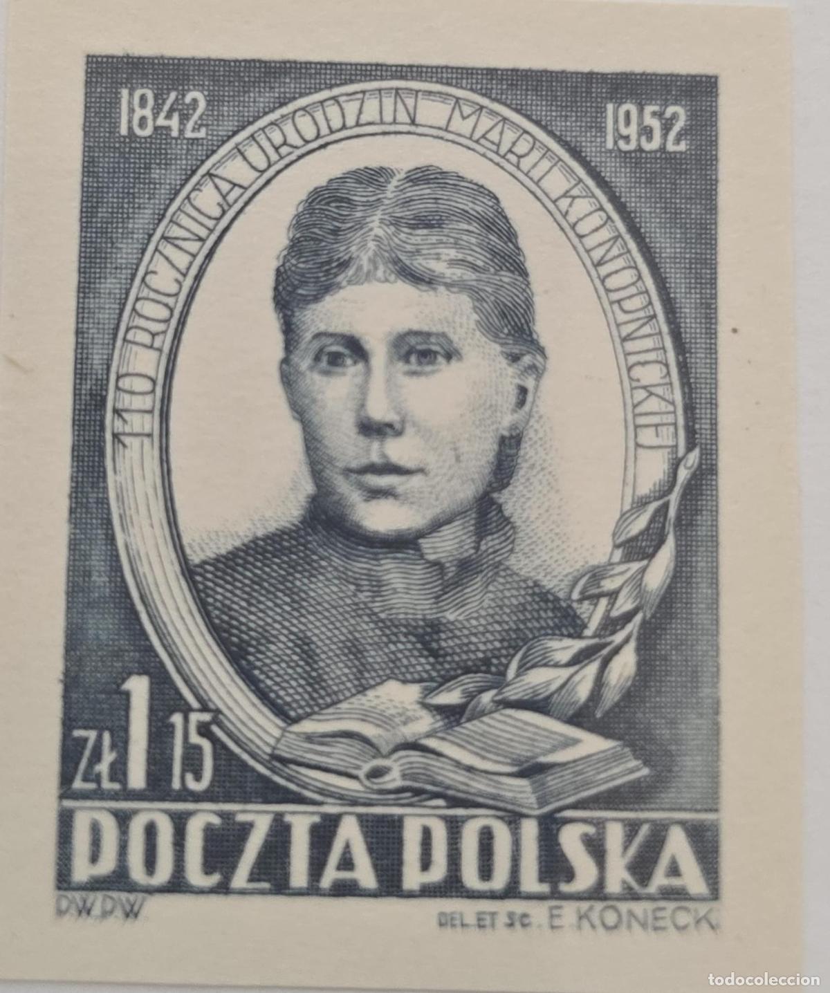 Francobolli: CMI) 1952 POLAND PORTRAIT OF MARIA KONOPNICKA XF
