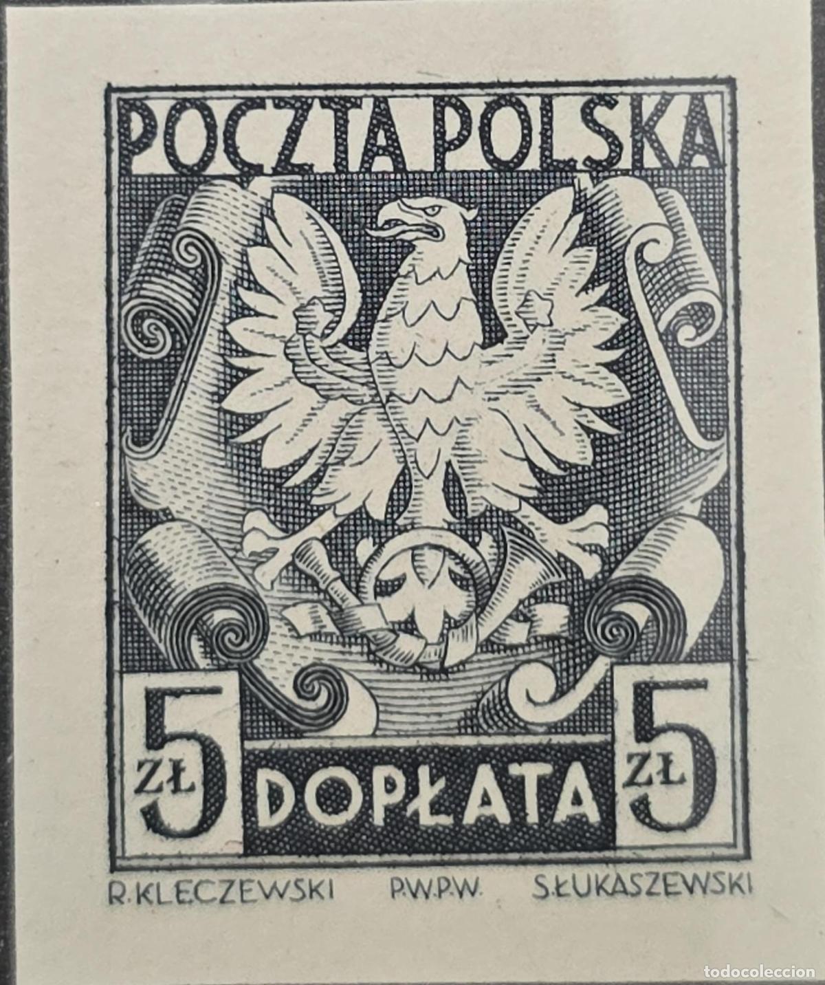 Francobolli: CMI) 1952 POLAND EAGLE COAT OF ARMS DOPLATA XF