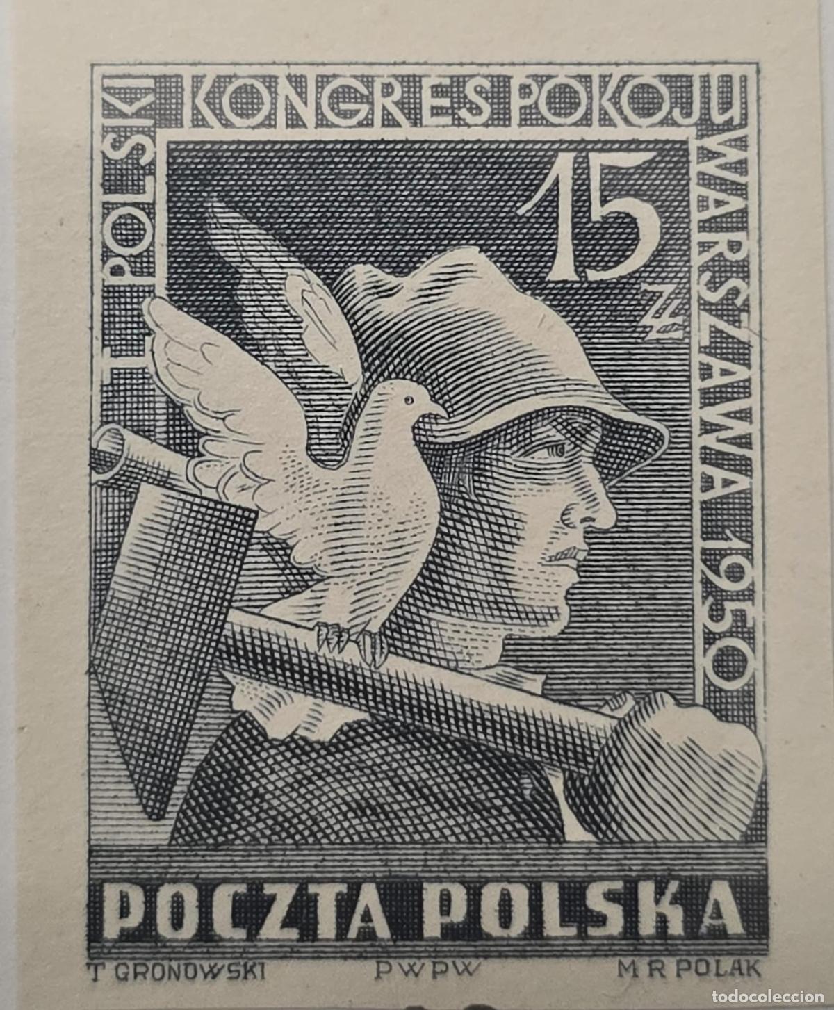 Francobolli: CMI) 1950 POLAND KONGRES POKOJU DOVE AND WORKER XF