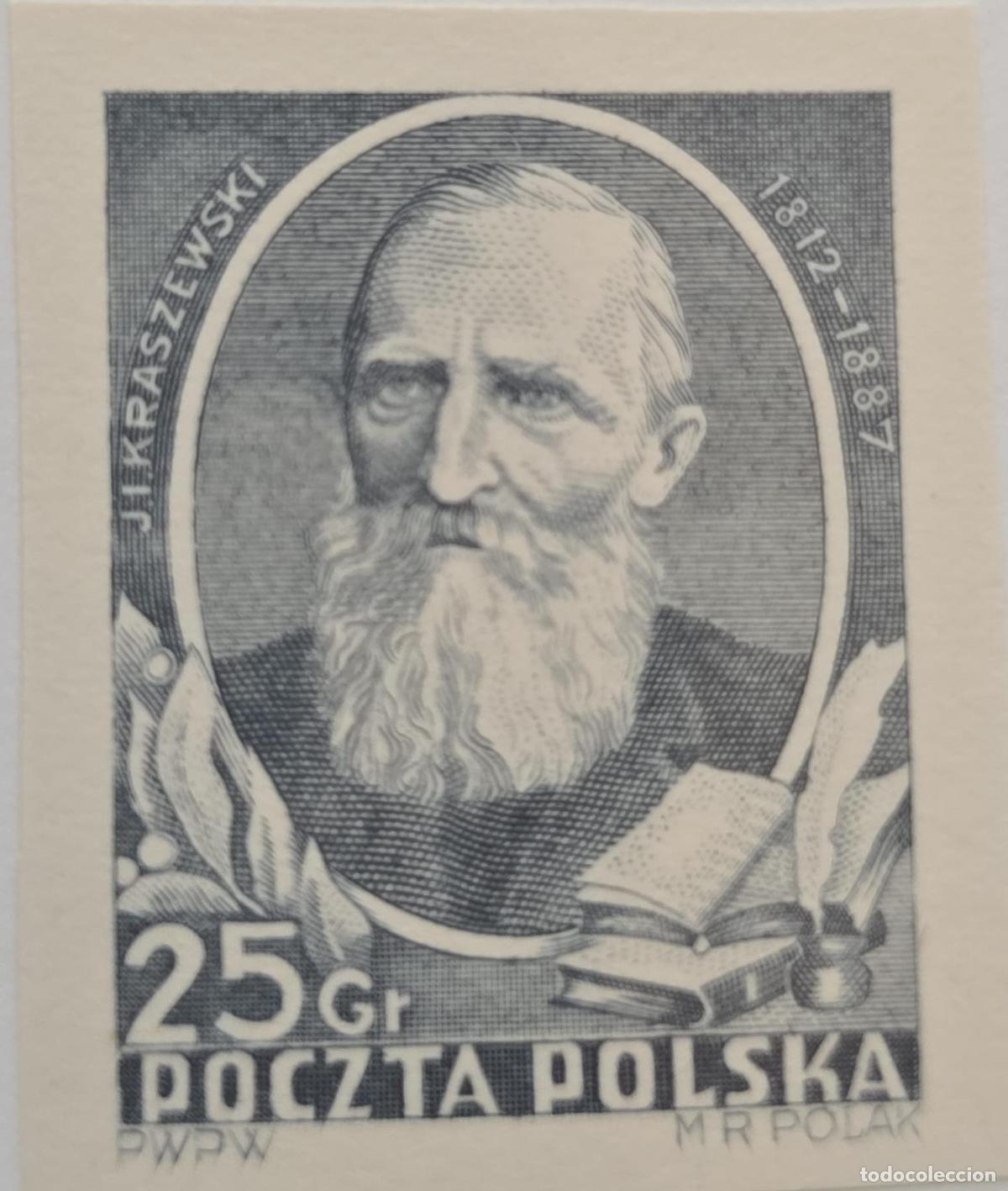 Francobolli: CMI) 1952 POLAND PORTRAIT OF JOZEF IGNACY KRASZEWSKI XF