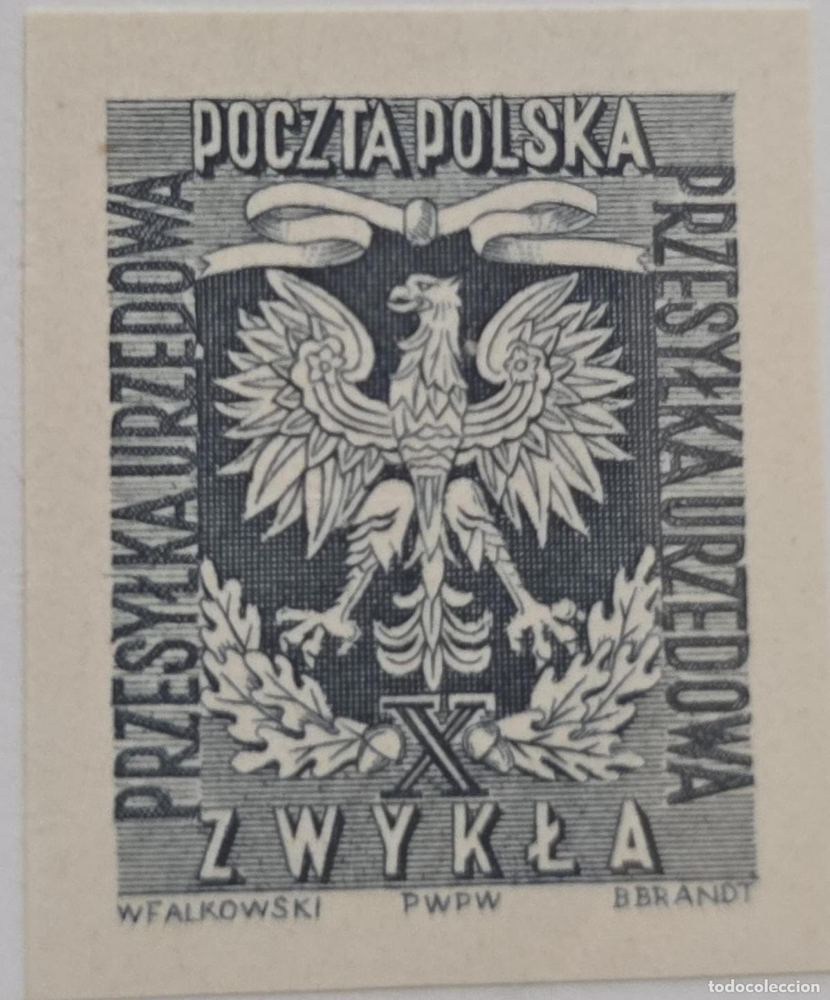 Francobolli: CMI) 1952 POLAND EAGLE COAT OF ARMS PRZESYLKA URZEDOWA XF