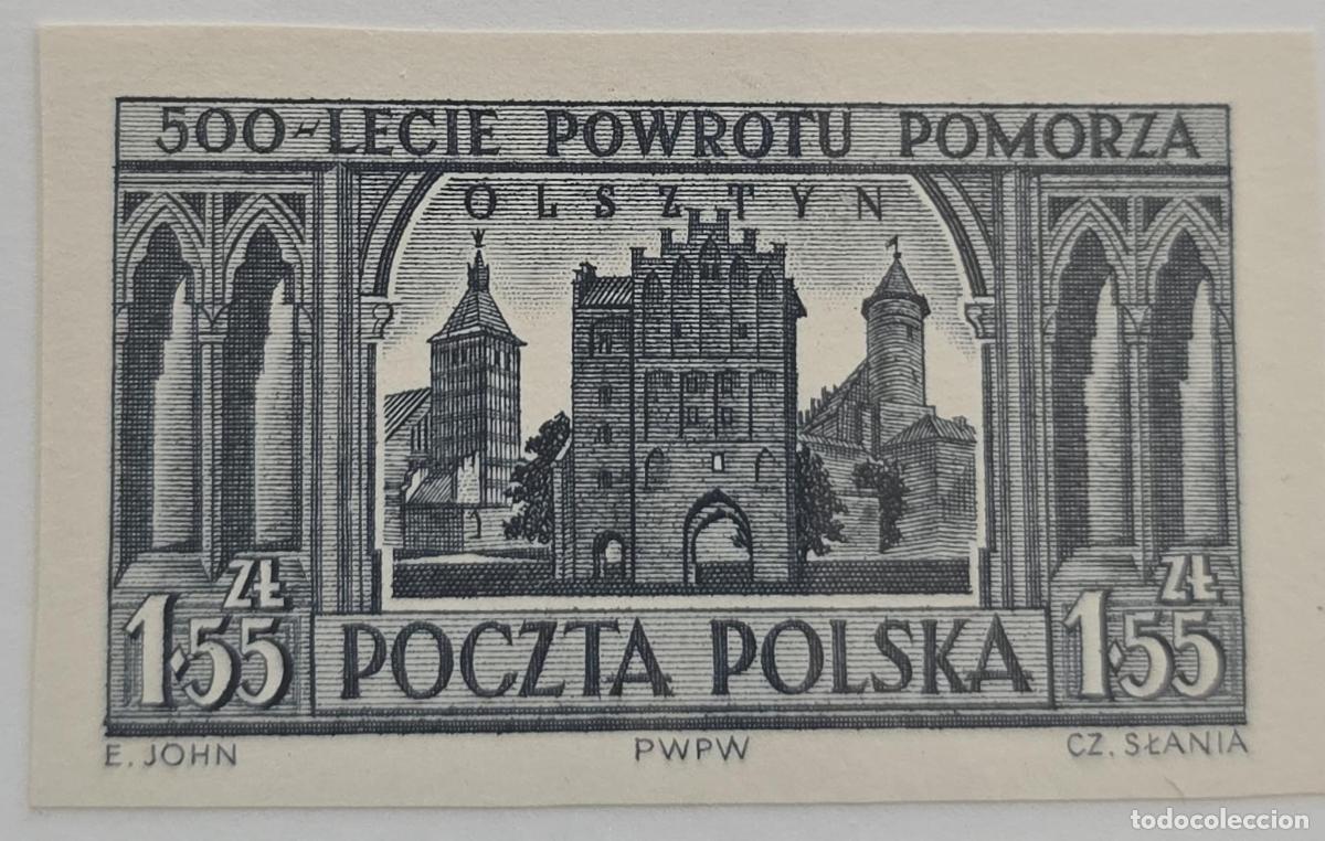 Francobolli: CMI) 1954 POLAND OLSZTYN CASTLE GATE VIEW XF