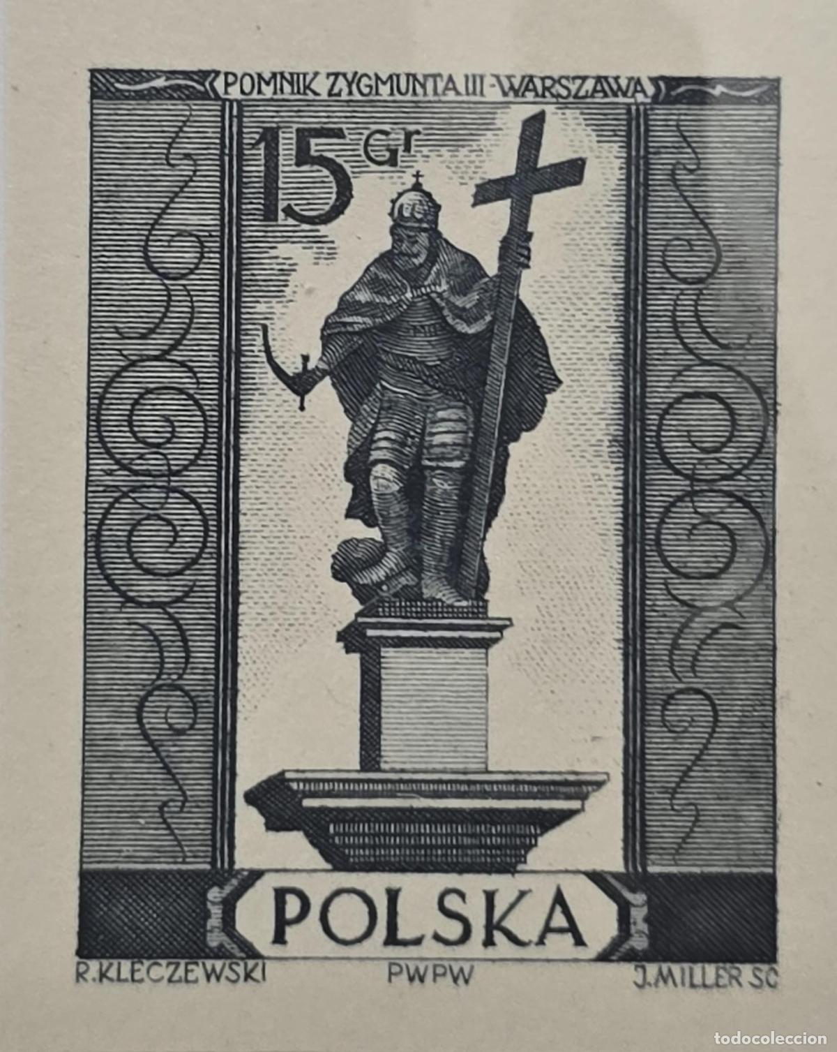 Sellos: CMI) 1953 POLAND SIGISMUND III MONUMENT VIEW IN WARSAW XF