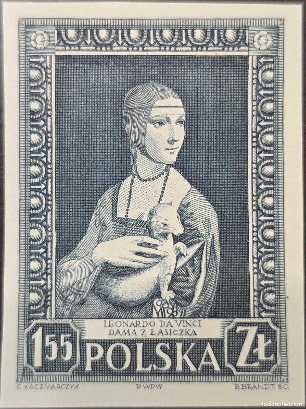 Sellos: CMI) 1954 POLAND LADY WITH AN ERMINE BY LEONARDO DA VINCI XF