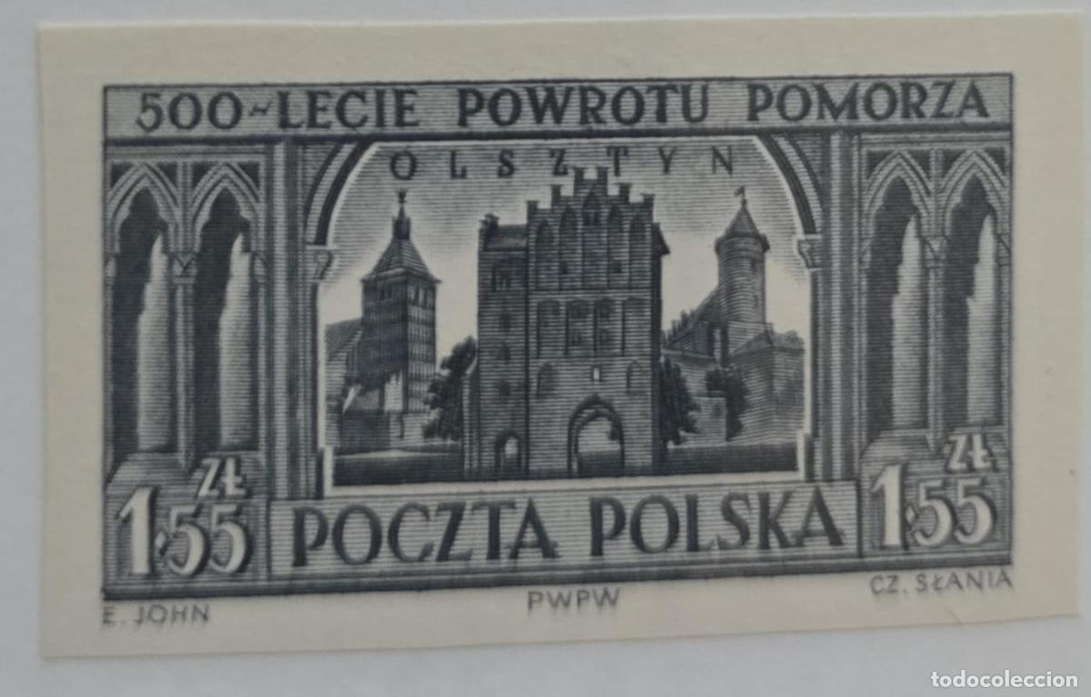 Sellos: CMI) 1954 POLAND OLSZTYN GATE VIEW 500-LECIE POWROTU POMORZA XF