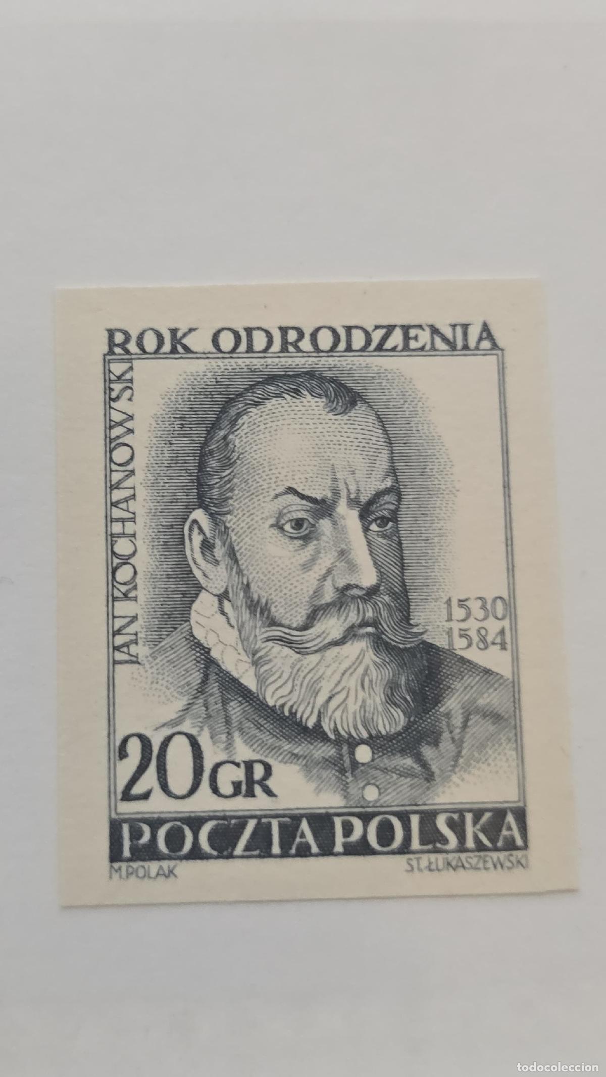 Sellos: CMI) 1953 POLAND PORTRAIT OF JAN KOCHANOWSKI ROK ODRODZENIA XF
