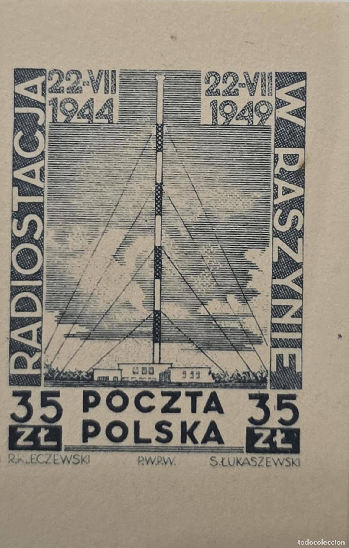 Sellos: CMI) 1949 POLAND RADIO TOWER IN RASZYN XF