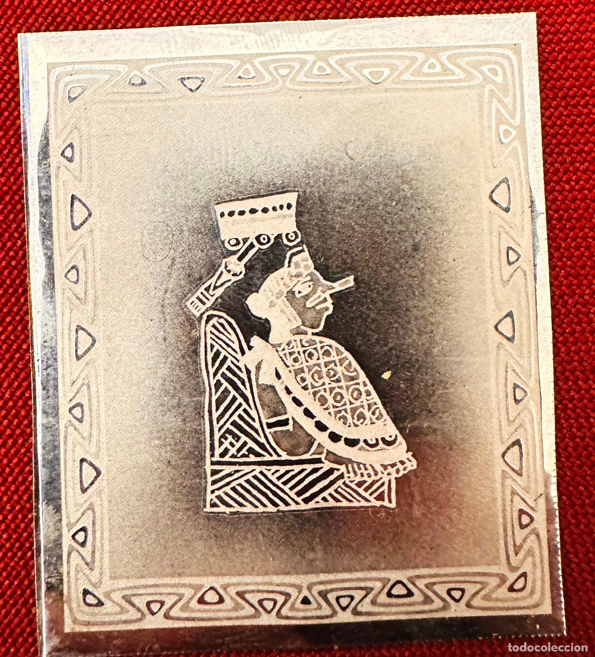 Sellos: CMI) 1974 MEXICO METALLIC PLATE MAYAN ARCHEOLOGICAL FIGURE XF