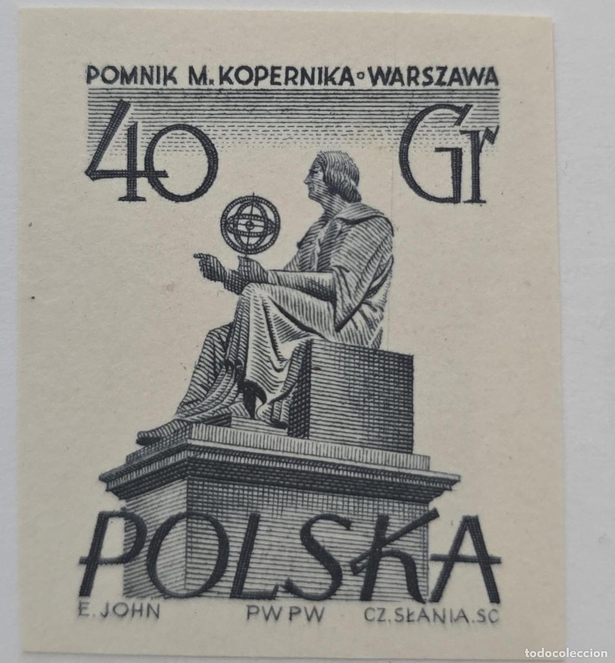 Sellos: CMI) 1953 POLAND NICOLAUS COPERNICUS MONUMENT IN WARSAW XF