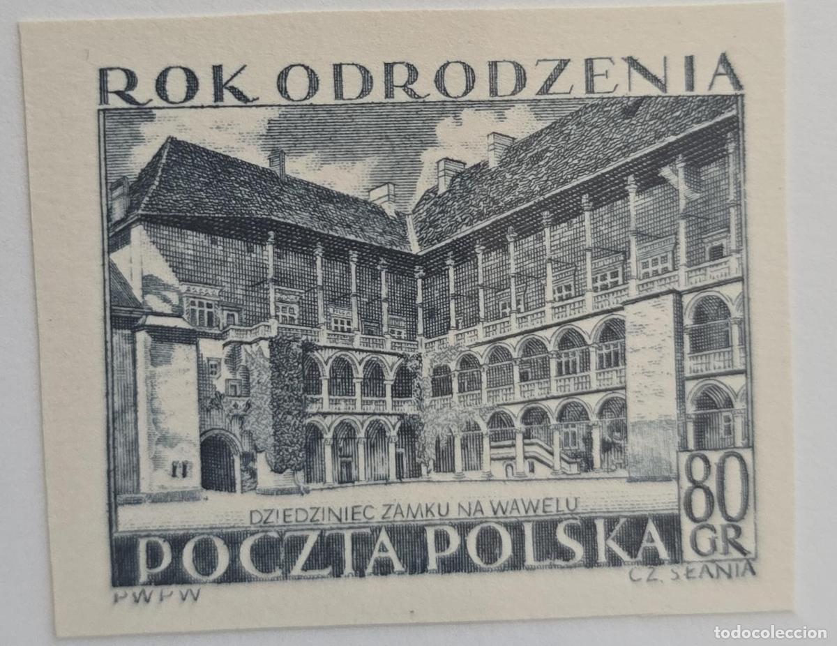 Sellos: CMI) 1953 POLAND COURTYARD OF WAWEL CASTLE ROK ODRODZENIA XF