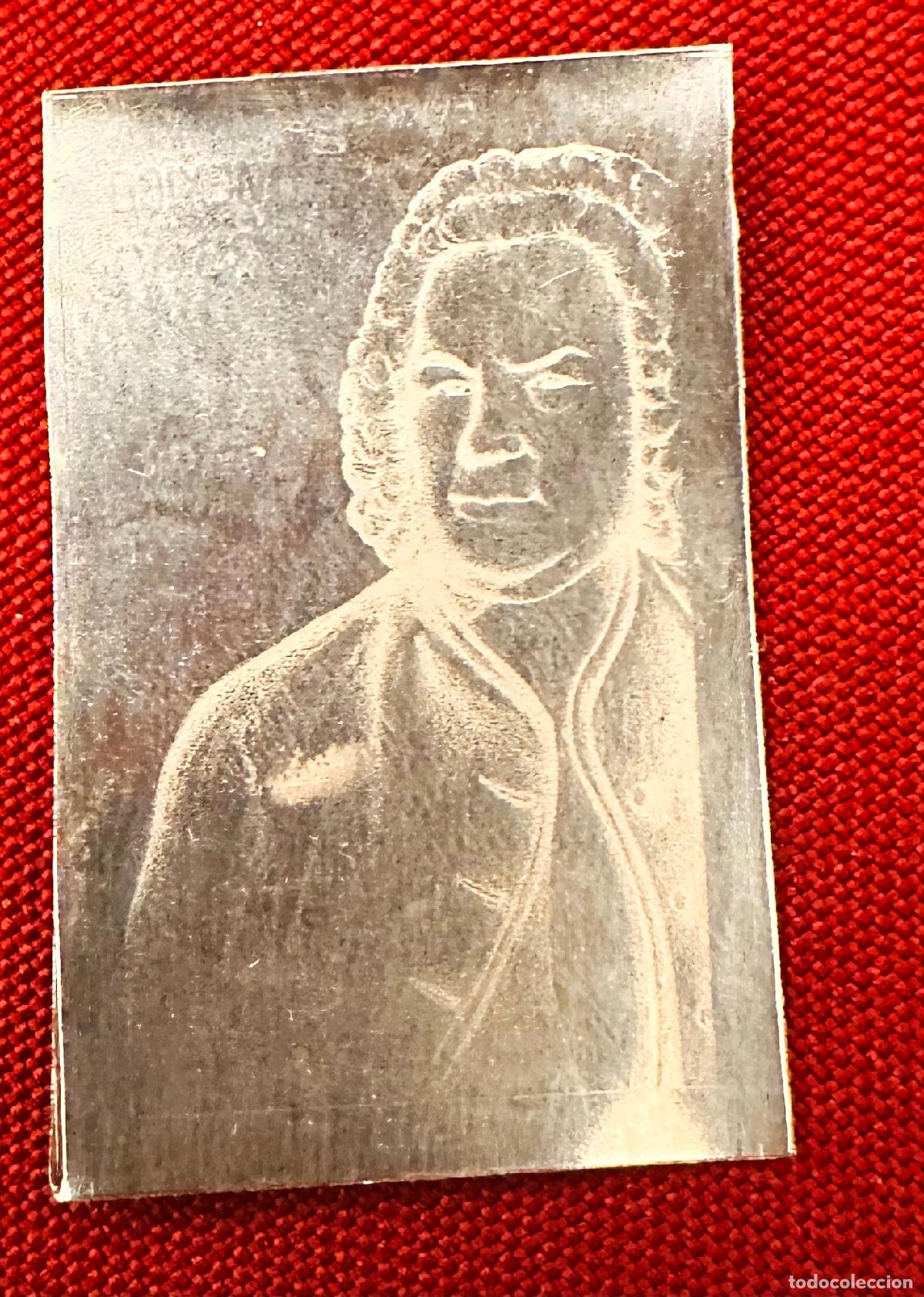 Sellos: CMI) 1950 MEXICO METALLIC PLATE PORTRAIT OF JOHANN SEBASTIAN BACH XF