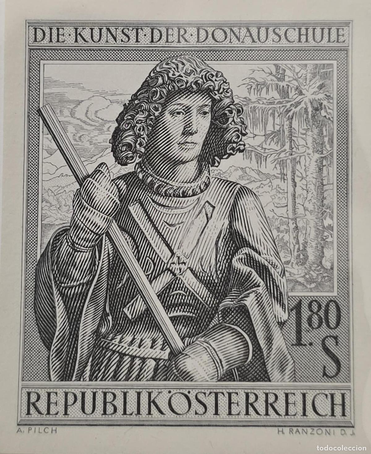 Sellos: CMI) 1965 AUSTRIA KNIGHT WITH SPEAR DIE KUNST DER DONAUSCHULE XF